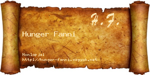 Hunger Fanni névjegykártya