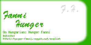 fanni hunger business card